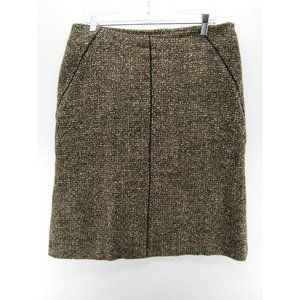 Talbots Skirt Petites 16P Wool Straight Pencil Lined Knit Career